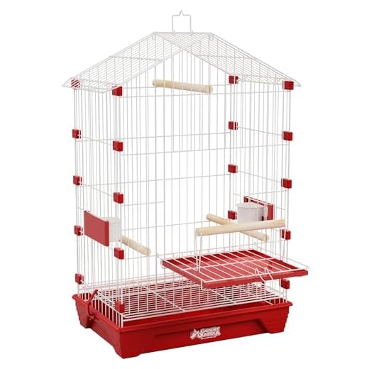 Gaiola Grande para Calopsita Aves Mansas com Acessórios (Vermelha)