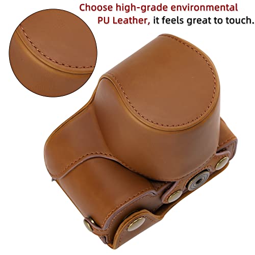 Funda de cuero PU para cámara Sony ZV-E10 color marrón miniatura 3