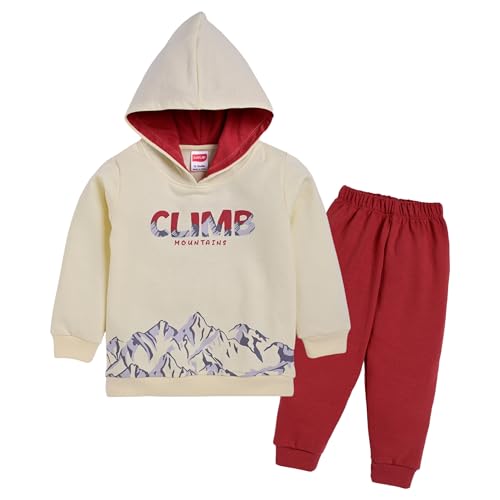 Image of LuvLap Baby Boys Full Sleeve Hooded Sweatshirt & Pyjama Set