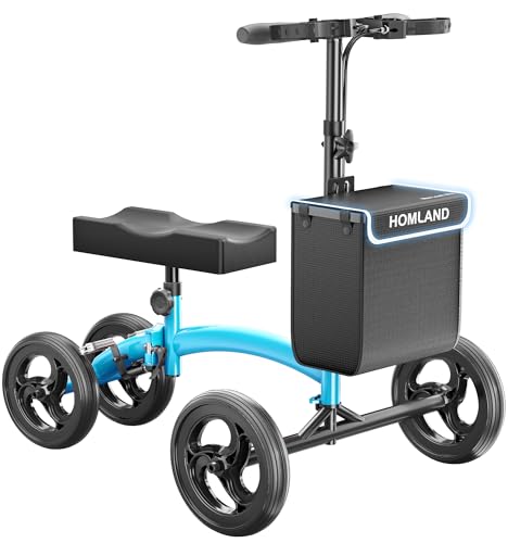 HOMLAND Knee Scooter for Foot Injuries Ankle Surgery, Foldable Steerable Knee Walker with Dual...