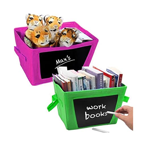 ATB 1 Collapsible Storage Bin Toy Box Fabric Closet Organizer Chalkboard Container
