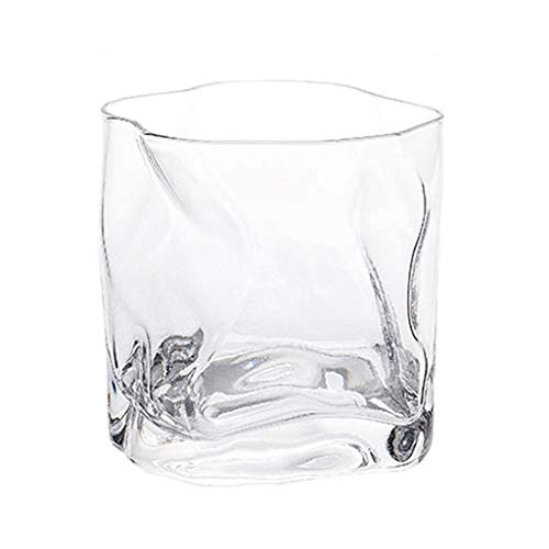 Xiaokeai Creativo, Whisky, Vino, Vidrio, Vidrio de Cerveza, Cristal, Hogar, Copa, Viejo fashione, único del diseño del Remolino, sin Plomo, 8,5 oz (Color : A)