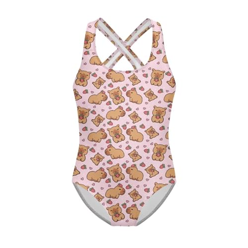 Image of Girls One Piece Swimsuits Size 5-14 Kawaii Gymnastics Leotard for Beach Vacations