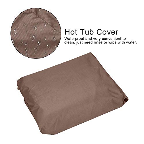 TOPINCN Square Hot Tub Cover Waterproof Spa Hard Cover Protector Hot Tub Cover Outdoor Waterproof Pool Spa Part Sun Shield (Coffee) - Image 2