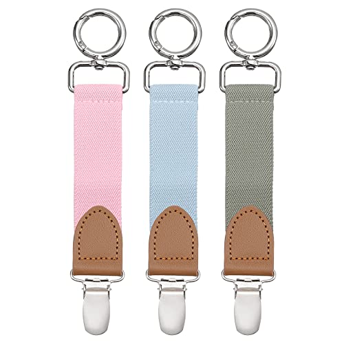Image of uxcell Hat Clips for Travel, 3pcs Elastic Hat Clips for Women Bag Handbag Backpack Luggage Travel Accessory Hat Companion(Gray, Light Blue, Pink)