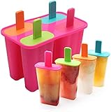 Silicone Popsicle Molds Set - BPA Free - 4 Ice Pop Molds for Homemade Popsicle, Dishwasher Safe