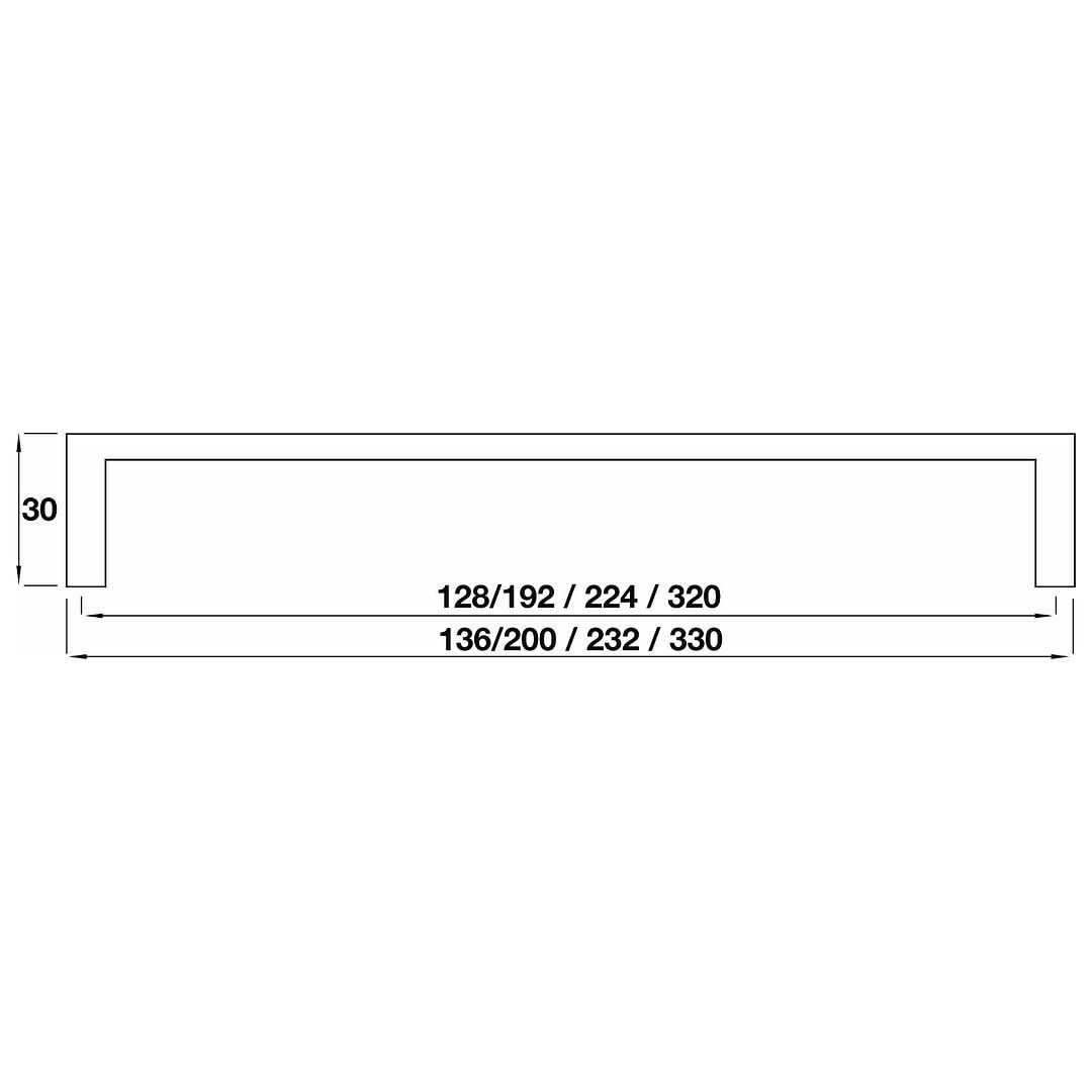 M4TEC Bar X 1 Bâton Cuisine Armoire Porte Poignées Placard Tiroir