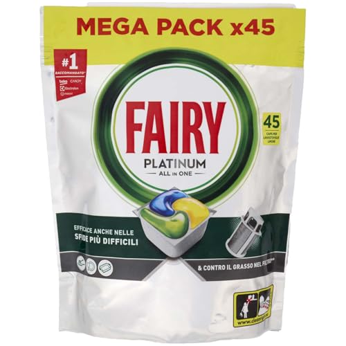 Fairy Detersivo Lavastoviglie Tabs Platinum 45 Pezzi, 45Pz