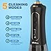WellLeo Water Flossers for Teeth, 300ML Cordless Oral Irrigator Rechargeable Dental Flosser Picks with 5 Modes 5 Jet Tips,IPX7 Waterproof Teeth Cleaner for Braces Gum Care, Home Travel Use