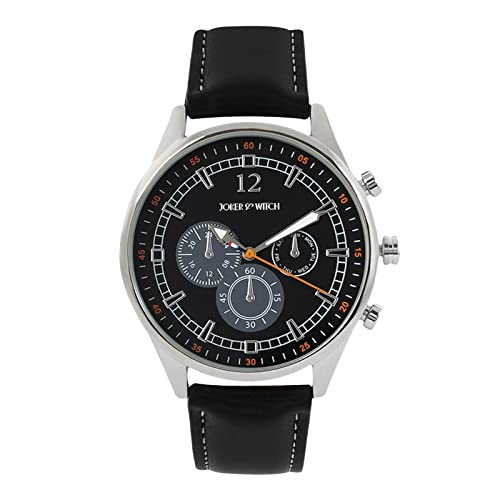 Joker & Witch Rover Black PU Analogue Watch for Men