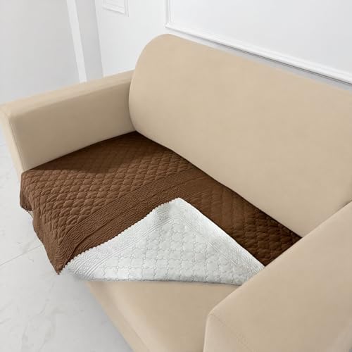 Image of Homerz Premium Petal Charm Sofa Cover | Embossed Floral Pattern | Soft Touch, Anti-Dust & Easy Wash Fabric Cloth, Washable and Durable (Rust, 2 Seater, Only Seat Cover)