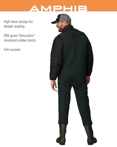 Image of FROGG TOGGS Men's Amphib Neoprene Waterproof Fishing Bootfoot Chest Wader | 3.5mm neoprene upper with reinforced knees, 600-gram Thinsulate insulated rubber boots, handwarmer pockets, comfortable fit