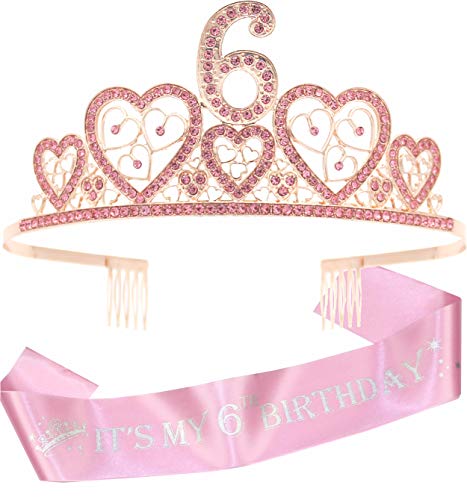 6th Birthday,6 Birthday Crown,6th Birthday Sash,6 Birthday,Birthday Crowns for Girl 6,6 Birthday Tiaras for Girl,6 Birthday Crowns for Girl,Birthday Gifts for 6 Year Old Girl,6 Sash Birthday Girl