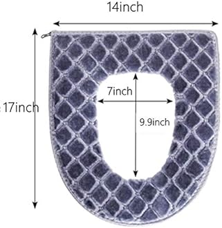 Toilet Seat Cover for Bathroom, Toilet Seat Cushion Covers Soft Thicker Warmer Washable Toilet Seat Cover Pads with Zipper Home Reusable (Red)