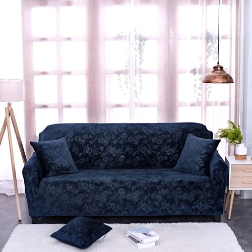 Housse canape extensible velours de qualité supérieure navy