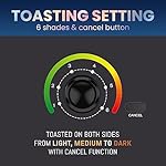 Elite Gourmet ECT1027B Cool Touch Toaster with 6 Temperature Settings & Extra Wide 1.25" Slots for Bagels, Waffles, Specialty Breads, Puff Pastry, Snacks, ETL Certified, 2 Slices, Black - Image 5