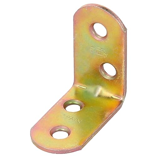 Amig – Packung mit 100 Metallverstärkungswinkeln | Runde Kante | Entworfen in L-Form | Zum Befestigen von Holzmöbeln oder zum Platzieren von Regalen und Regalen