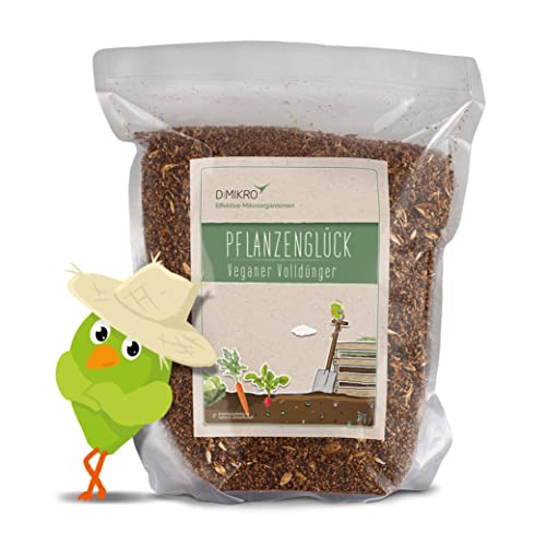 Preisvergleich Produktbild DIMIKRO Bokashi Pflanzenglück Universaldünger 3kg - 100% Veganer Volldünger mit 6 Monaten Langzeitwirkung - Fermentiert mit Effektiven Mikroorganismen in Bio-Qualität - Unbenklich für Tiere & Bienen