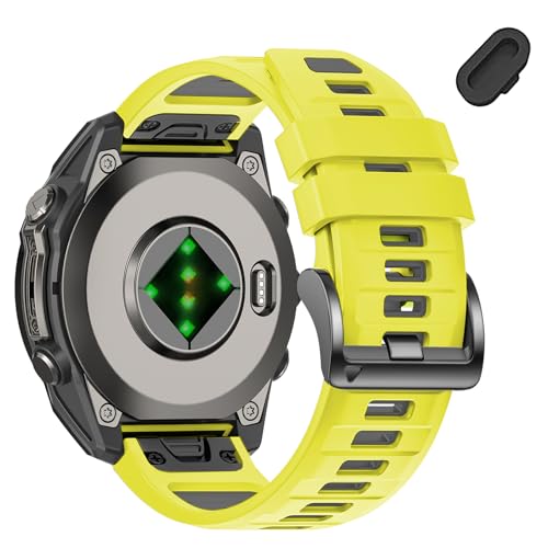 Image of 26mm Watchbands Compatible With Garmin Fenix 8 Pro /Quatix 8 51mm /Fenix 7X Pro /7X /6X Pro /6X /5X Plus /5X /3 HR,Silicone Quick-Fit Strap for tactix 8 51mm /7 pro /Enduro 3 2 /Descent Mk3i-51mm /Mk2i