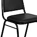 EMMA + OLIVER Trapezoidal Back Banquet Chair, Black Vinyl/Black Frame