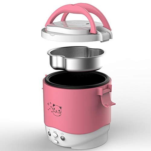 Small Rice Cooker,12V Portable Travel Rice Cooker For Car, Cooking Heating And Keeping Warm Function, Can Be Used As A Electric Lunch Box (Pink) #TOP2