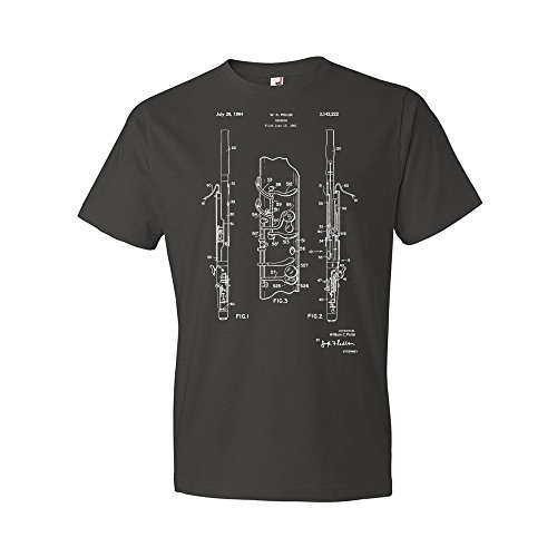 Bassoon T-Shirt, Bassoon Player Gift, Orchestra Tee, Bassoon Blueprint Smoke (XL)