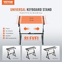 VEVOR Support et banc pour clavier de piano, style Z, support et siège de piano numérique très résistants, capacité de 113,4 kg avec roues réglables en largeur, convient pour les pianos électriques de - Les Beatles, Paul McCartney, John Lennon, RIngo Starr, George Harrison VEVOR Support et banc pour clavier de piano, style Z, support et siège de piano numérique très résistants, capacité de 113,4 kg avec roues réglables en largeur, convient pour les pianos électriques de – Image 2