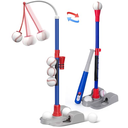 AuntyFey Tball Set, Tee Ball Set, Kids Baseball Bat, Tball Set for Toddlers 3-5, Toddler Baseball Bat, T Ball Sets for Kids 3-5 Boy, Blue