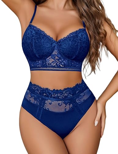 Image of Avidlove Lingerie Sets for Women Bra and High Waist Panty Set 2 Piece Lace Babydoll Outfits S-XXL
