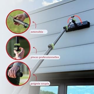 Rori Perche Telescopique extensible jusqu'à 7 m – Nettoyage sans effort des fenêtres, des toits et des façades à des hauteurs sûres