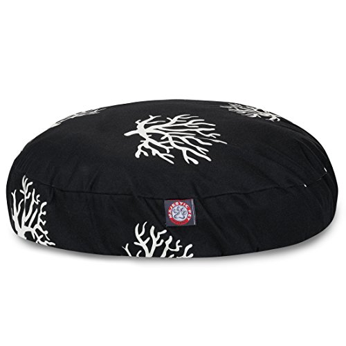Black Coral Large Round Indoor Outdoor Pet Dog Bed With Removable Washable Cover By Majestic Pet Products #TOP1