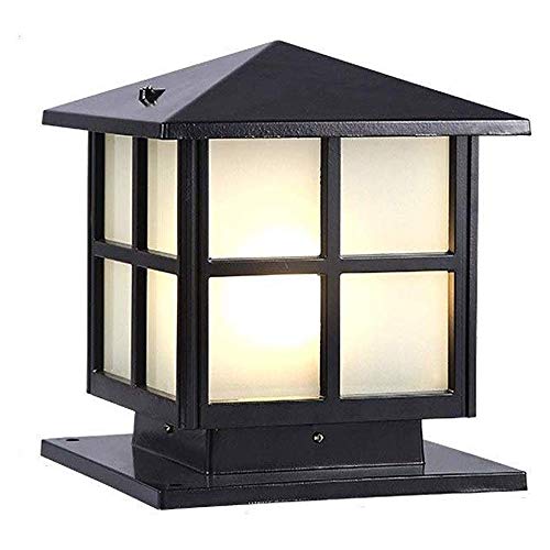 Preisvergleich Produktbild Belief Rebirth Platz Stigma Licht - Außenzaun Säule Beleuchtungskörper IP54 wasserdichte Wand Poller Säule Lampe - Garten Pfosten Säule Landschaft Straßenlaternen - Schwarz (Größe : S)