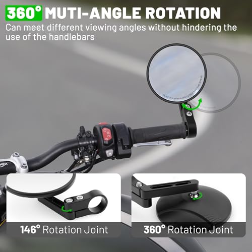 Rétroviseurs moto pour guidon 22mm résolvant les angles morts - 2