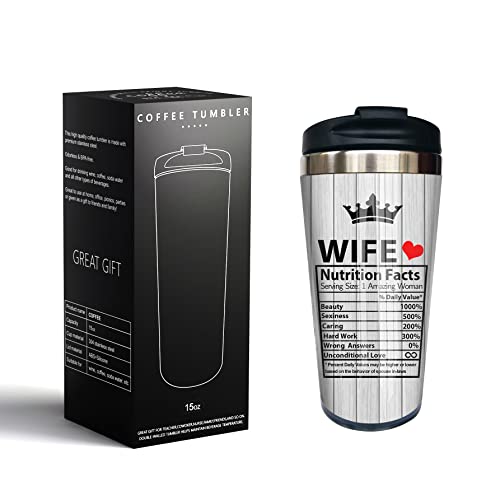 Cvroy Wife Gift Ideas Tumbler - I Love You Gifts For Her - Couple Wedding Anniversary Romantic Gifts For Wife Mug - To My Wife Birthday Gifts From Husband For Mothers Day, Funny Coffee Cup 15Oz 1Pc #TOP6