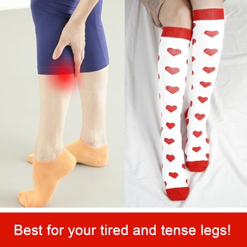 Image of Junely Compression Socks for Women Knee High Festival for Running Athletic Nurses Pregnant Women Work Support Travel Flight
