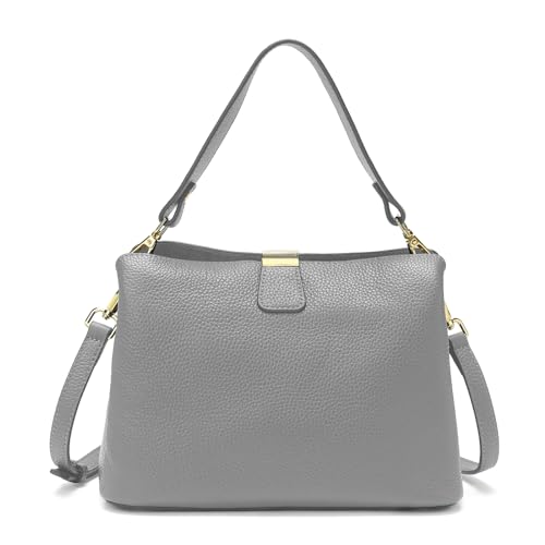 Image of Small Women Soft Genuine Leather Shoulder Bag Crossbody Purses for Lady Bucket Handbag