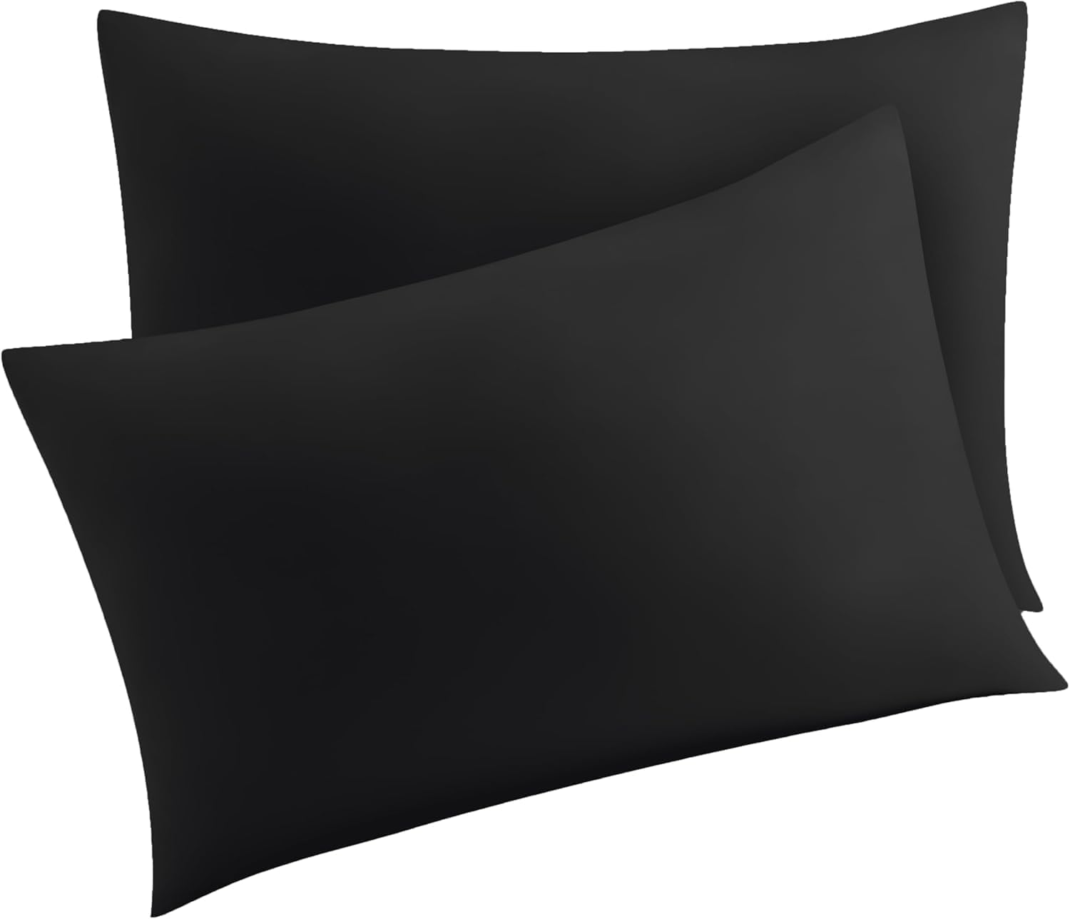 - 400 TC Premium 100% Egyptian Cotton Pillow Covers Only | Pillow Cases | Set of 2 Piece, Luxury Smooth Solid Zipper Closure (Black, Standard- 18 X 27 Inches)