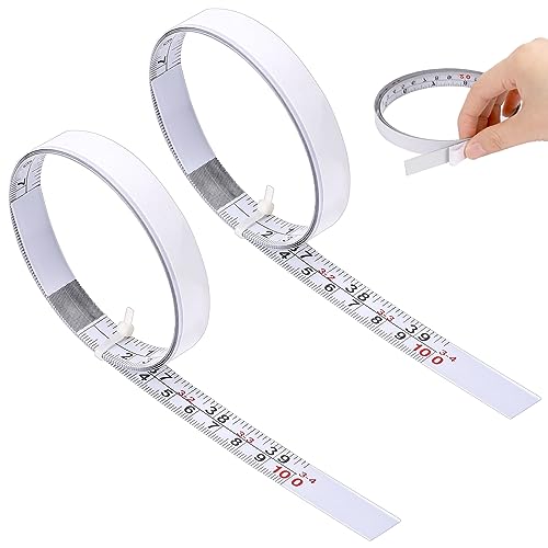 2 Pack Measure Tape with Adhesive Backing,39'' Left to Right Metal Self-Adhesive Measuring Tape Sticky Measure Tape Double Scale Sticky Tape Measure Workbench Ruler for Woodworking,Saw,Drafting Table