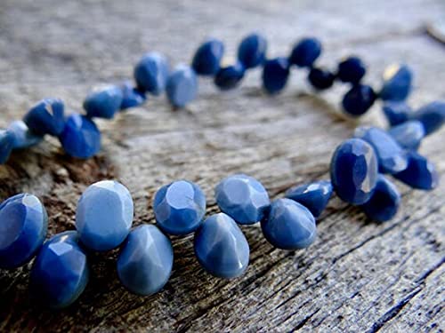 Opale Denim Bleue LKBEADS de qualité supérieure : briolettes ovales facettées 7x5mm de haute joaillerie