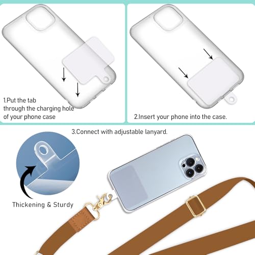 Image of Piefly Cell Phone Lanyard Crossbody Wrist Strap Adjustable for Women Brown | Travel Daily Cruise, Around the Neck, Hands-free, Universal, Fit Keys ID badge, Accessories, Compatible with Most Smartphones