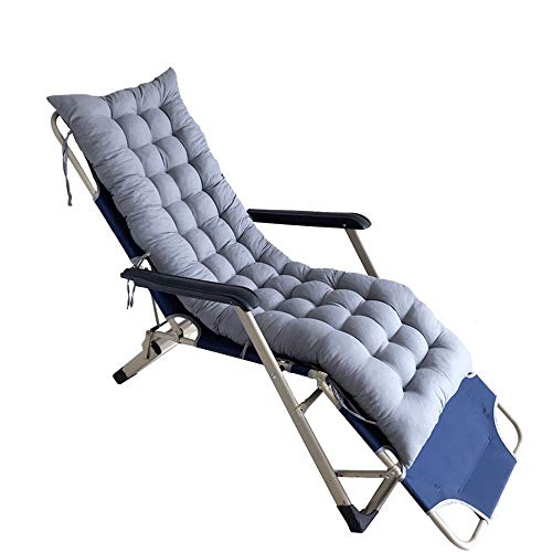 AGDLLYD Outdoor Sun Lounger Cushion Replacement Classic Garden Patio Thick Chair Recliner Relaxer Pad Soft and Comfortable (No Chair) (gray,155 * 48 * 8cm)