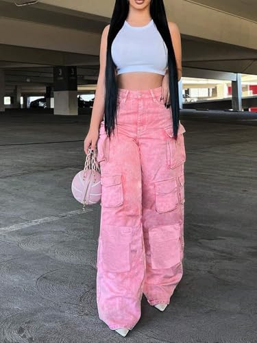 Women's casual sports work pants Washed Cargo Pants2