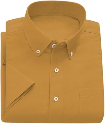Cromoncent Mens Oxford Short Sleeve Button Down Shirt
