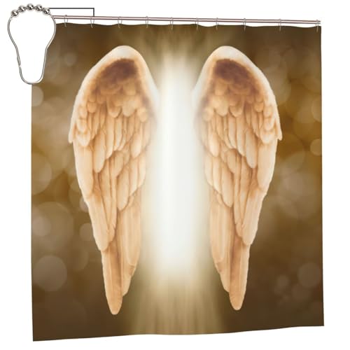 Rideau de douche polyester ailes d'ange 183x183 cm avec 12 oeillets