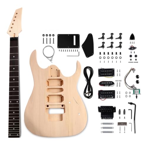 Fistrock DIY Guitar Kit Beginner Kit JS Style Basswood Body Hard Maple Neck | Engineered Wood...