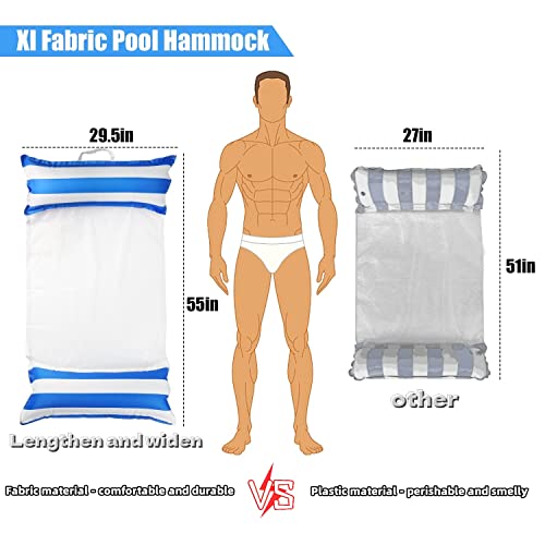 3 Pack Fabric Inflatable Pool Floats,Adults For Size Water Hammock Lounger, Multi-Purpose 4-In-1 (Saddle, Lounge Chair, Hammock, Drifter) #TOP1