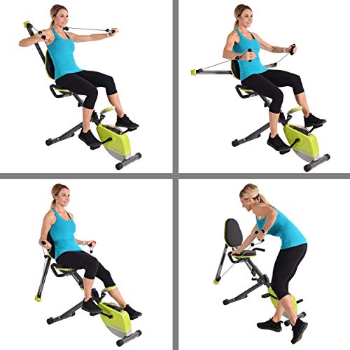 Stamina Wonder Exercise Bike | Build Upper and Lower Body Strength on One Machine | Includes Two Online Workout Videos, Chartreuse and Gray