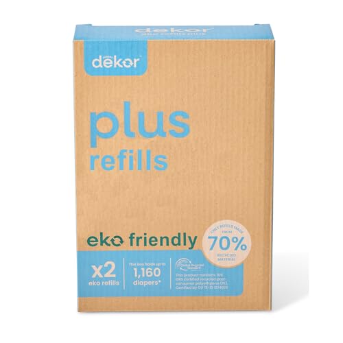 Image of Diaper Dekor Plus Diaper Pail Refills | 2 Count Unscented | Exclusive End-of-Liner Marking | Quick & Easy to Replace | Most Economical Refill System | for Original and Eko Style Pails