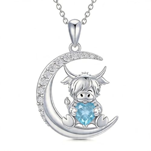 Image of PROESS Animal Birthstone Necklace 925 Sterling Silver Otter /Axolotl /Hippo /Elephant /Dachshund /Monkey /Red Panda Pendant Necklace Animal Birthstone Jewelry Gifts for Women