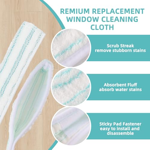 Fenstersauger Ersatzbezug für Leifheit Fenstersauger Zubehör Ersatzmikrofaser Wischbezug Kompatibel mit Leifheit Window Washer M 4 Stück